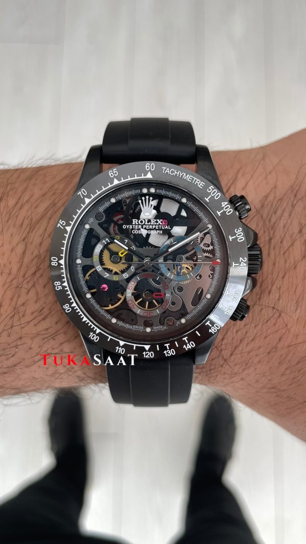 Rolex Daytona Juan Pablo Montoya Oysterflex PVD Siyah 42mm Replika Saat Rolex Daytona Juan Pablo Montoya Oysterflex PVD Siyah 42mm Replika Saat