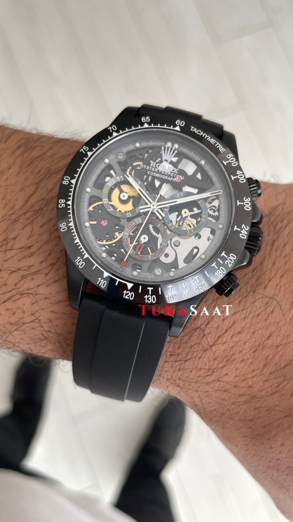Rolex Daytona Juan Pablo Montoya Oysterflex PVD Siyah 42mm Replika Saat Rolex Daytona Juan Pablo Montoya Oysterflex PVD Siyah 42mm Replika Saat