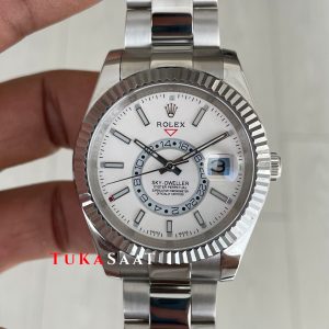 Rolex Sky Dweller Beyaz 336934 Oyster 42mm Replika Saat