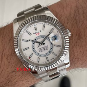 Rolex Sky Dweller Beyaz 336934 Oyster 42mm Replika Saat