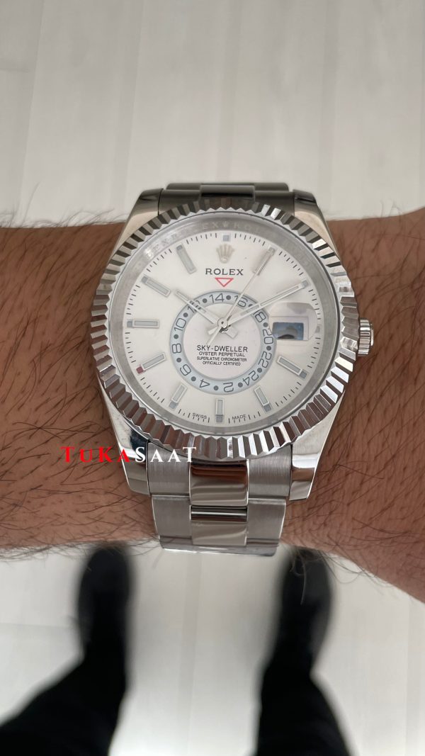 Rolex Sky Dweller Beyaz 336934 Oyster 42mm Replika Saat