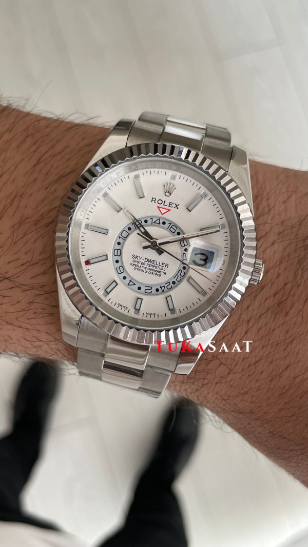 Rolex Sky Dweller Beyaz 336934 Oyster 42mm Replika Saat