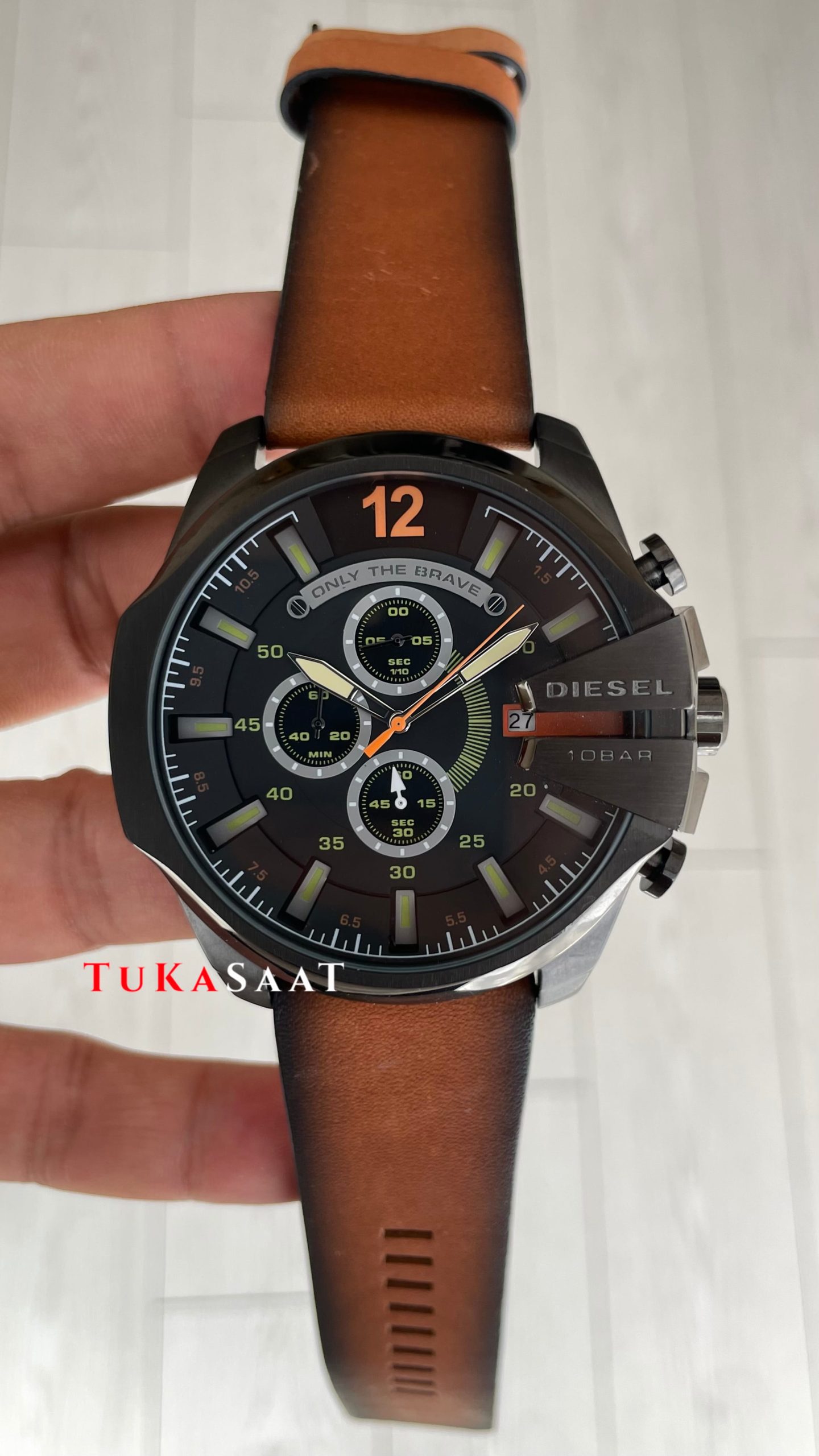 Diesel DZ4343 Mega Chief Black PVD Kahverengi 51mm Erkek Kol Saati Diesel DZ4343 Mega Chief Black PVD Kahverengi 51mm Erkek Kol Saati