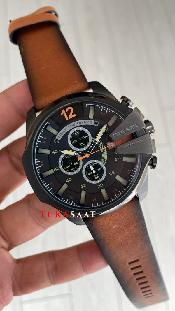 Diesel DZ4343 Mega Chief Black PVD Kahverengi 51mm Erkek Kol Saati Diesel DZ4343 Mega Chief Black PVD Kahverengi 51mm Erkek Kol Saati