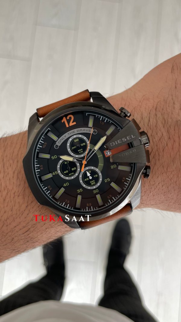 Diesel DZ4343 Mega Chief Black PVD Kahverengi 51mm Erkek Kol Saati Diesel DZ4343 Mega Chief Black PVD Kahverengi 51mm Erkek Kol Saati