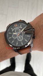 Diesel DZ4343 Mega Chief Black PVD Kahverengi 51mm Erkek Kol Saati