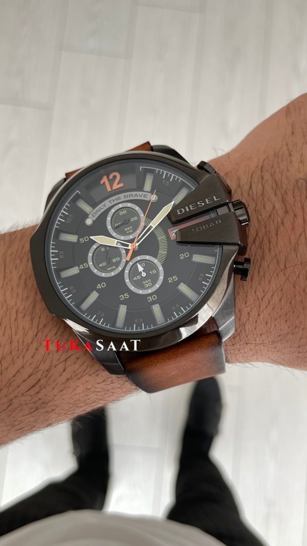 Diesel DZ4343 Mega Chief Black PVD Kahverengi 51mm Erkek Kol Saati Diesel DZ4343 Mega Chief Black PVD Kahverengi 51mm Erkek Kol Saati