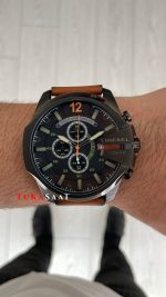 Diesel DZ4343 Mega Chief Black PVD Kahverengi 51mm Erkek Kol Saati