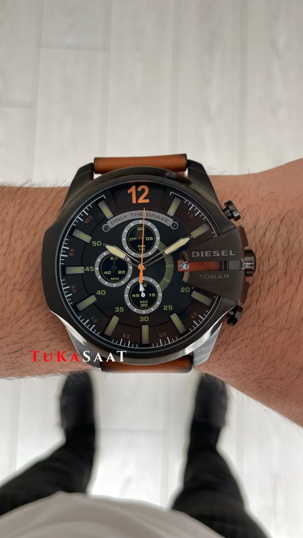 Diesel DZ4343 Mega Chief Black PVD Kahverengi 51mm Erkek Kol Saati Diesel DZ4343 Mega Chief Black PVD Kahverengi 51mm Erkek Kol Saati