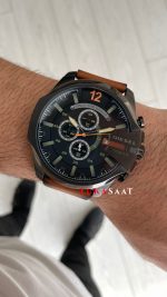 Diesel DZ4343 Mega Chief Black PVD Kahverengi 51mm Erkek Kol Saati