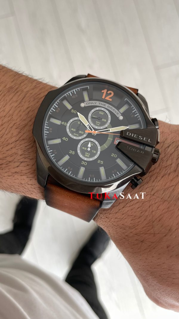 Diesel DZ4343 Mega Chief Black PVD Kahverengi 51mm Erkek Kol Saati Diesel DZ4343 Mega Chief Black PVD Kahverengi 51mm Erkek Kol Saati