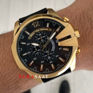 Diesel DZ4344 Mega Chief Gold Siyah 51mm Erkek Kol Saati