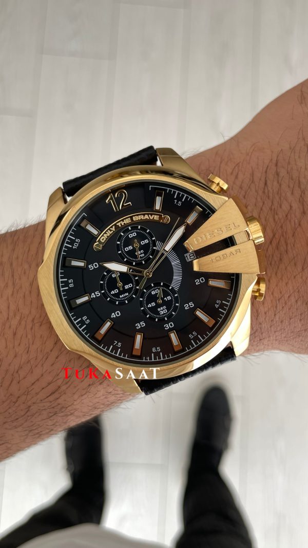 Diesel DZ4344 Mega Chief Gold Siyah 51mm Erkek Kol Saati Diesel DZ4344 Mega Chief Gold Siyah 51mm Erkek Kol Saati