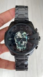 Diesel DZ4582 Skull Mega Chief Black PVD 48mm Erkek Kol Saati