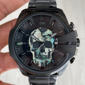 Diesel DZ4582 Skull Mega Chief Black PVD 48mm Erkek Kol Saati
