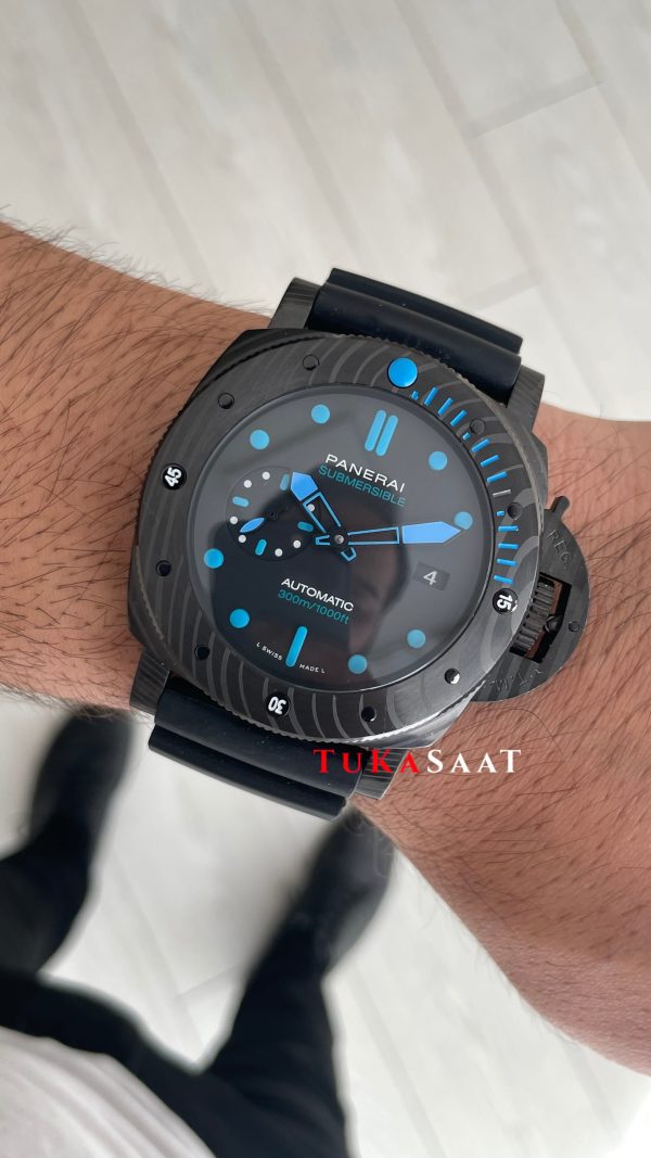 Panerai Submersible Carbotech PAM00960 Siyah 47mm Replika Saat