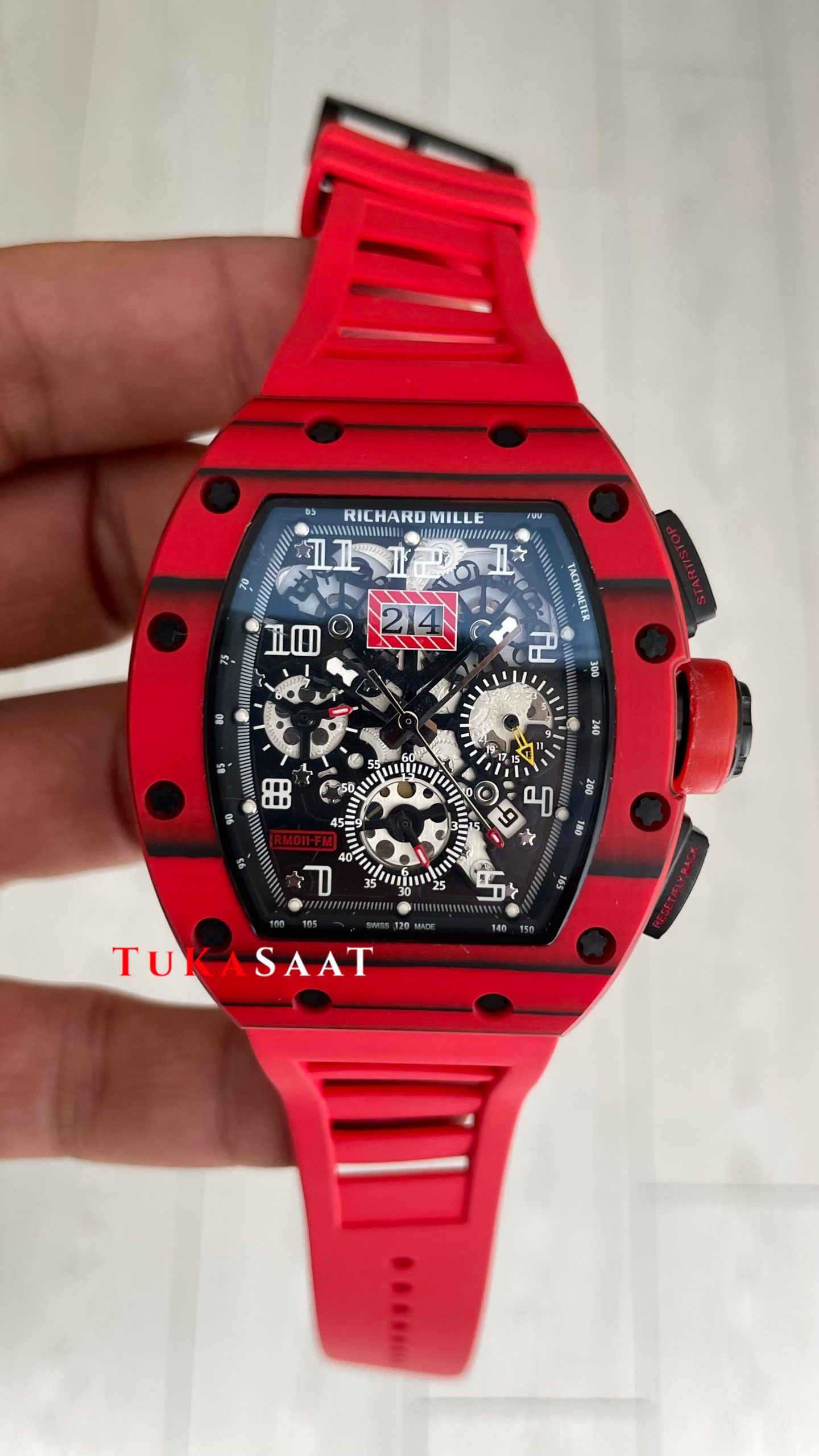 Richard Mille RM 011 Felipe Massa Red Carbon TPT Skeleton Flyback Chronograph 50mm Richard Mille RM 011 Felipe Massa Red Carbon TPT Skeleton Flyback Chronograph 50mm