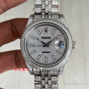 Rolex Datejust Diamond 126300 Silver Jubilee 41mm Replika Saat