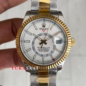 Rolex Sky Dweller Beyaz 336933 Oyster Two Tone Gold 42mm ETA Swiss ZF Factory