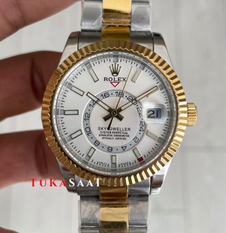 Rolex Sky Dweller Beyaz 336933 Oyster Two Tone Gold 42mm ETA Swiss ZF Factory