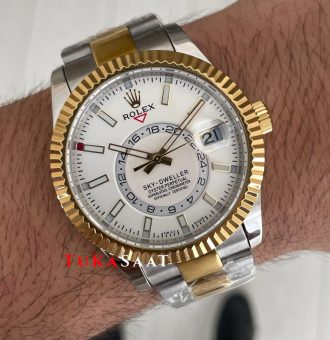 Rolex Sky Dweller Beyaz 336933 Oyster Two Tone Gold 42mm ETA Swiss ZF Factory