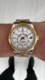 Rolex Sky Dweller Beyaz 336933 Oyster Two Tone Gold 42mm ETA Swiss ZF Factory