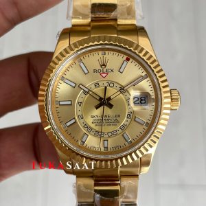 Rolex Sky Dweller Champagne 336938 Oyster Gold 42mm ETA Swiss ZF Factory