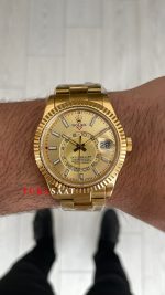 Rolex Sky Dweller Champagne 336938 Oyster Gold 42mm ETA Swiss ZF Factory