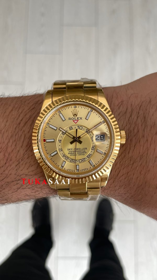 Rolex Sky Dweller Champagne 336938 Oyster Gold 42mm ETA Swiss ZF Factory