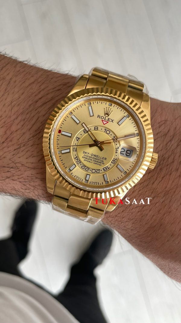 Rolex Sky Dweller Champagne 336938 Oyster Gold 42mm ETA Swiss ZF Factory