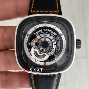 SevenFriday P Series Bully P3/03 Siyah Beyaz 47mm