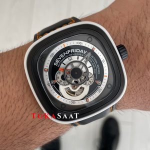 SevenFriday P Series Bully P3/03 Siyah Beyaz 47mm