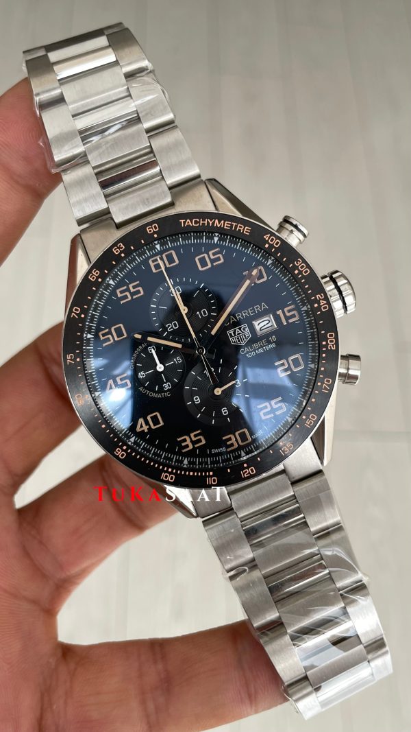 TAG Heuer Carrera Calibre16 Chronograph 44mm Siyah Kadran Replika Saat