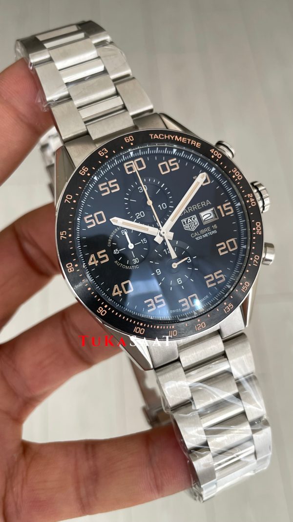 TAG Heuer Carrera Calibre16 Chronograph 44mm Siyah Kadran Replika Saat