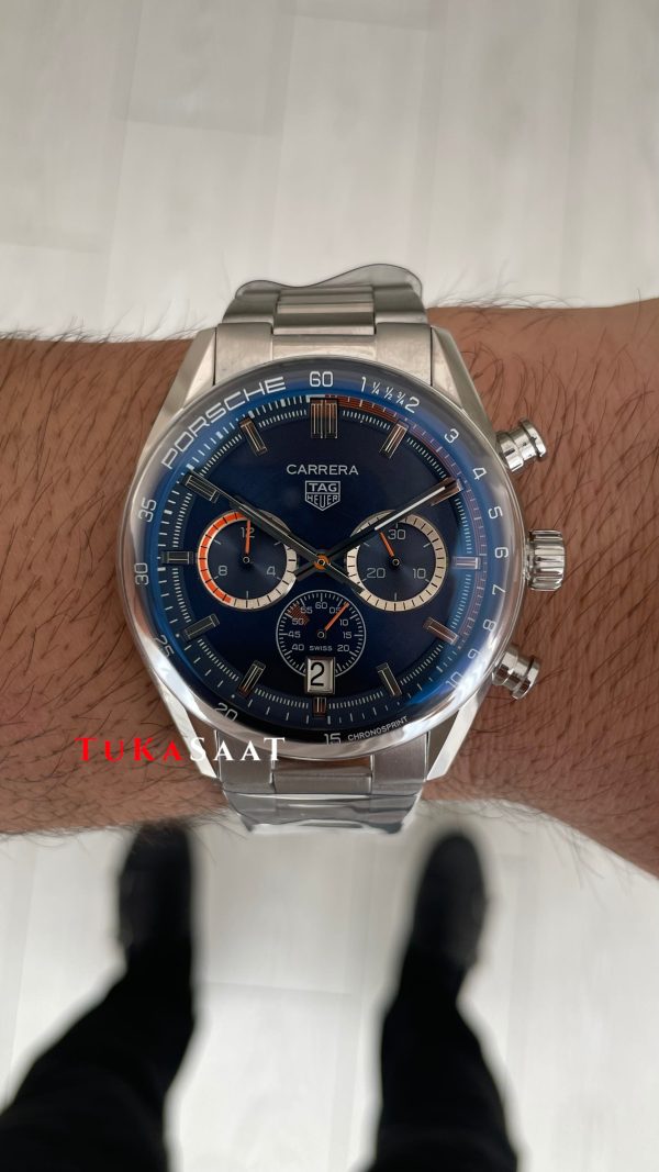 TAG Heuer Porsche Carrera Chronograph Mavi 40mm Replika Saat
