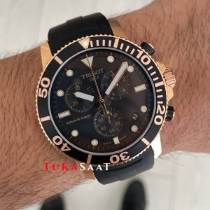 Tissot Seastar 1000 Chronograph Rose 45mm Siyah Kadran