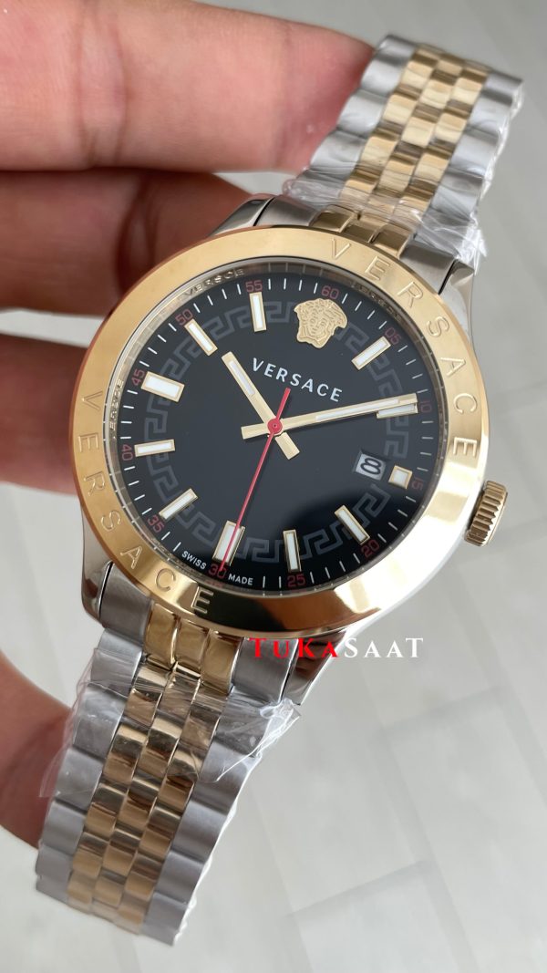 Versace Hellenyium Siyah 42mm Two Tone Gold Versace Hellenyium Siyah 42mm Two Tone Gold